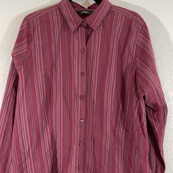 EDDIE BAUER Women’s Striped Long Sleeve Button Front Shirt Size XL New - Picture 2 of 6